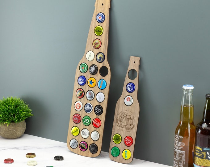 Engraved Beer Bottle Cap Holder Bottle Cap Collector Gift for him Husband Dad Fathers Day Gift