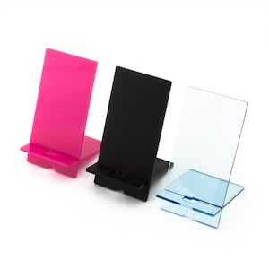 Supporto per telefono in acrilico, docking station, desktop, iPhone, Samsung, Android, taglio laser UK, 30 COLORI tra cui scegliere. Regalo di compleanno, Natale
