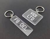 Personalised Number Plate Keyring Car Bike Acrylic Laser Cut Clear Acrylic Gift Handmade UK Reg Plate