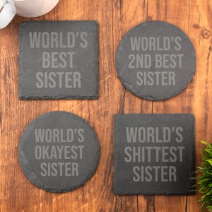 O melhor porta-copos de ardósia do mundo, gravado a laser, personalizado, presente de café, casamento, aniversário, Natal.