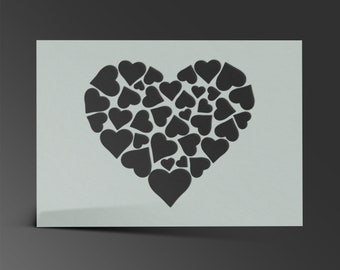 Love Heart Stencil Mylar Sheet Painting Wall Art Craft Airbrush 190 Micron