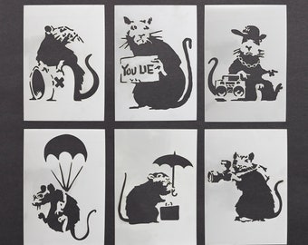 Banksy Rat Stencil Mylar Sheet Painting Wall Art Craft Airbrush 190 Micron