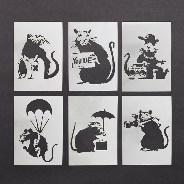 Banksy Rat Stencil Mylar Sheet Schilderij Wall Art Craft Airbrush 190 Micron