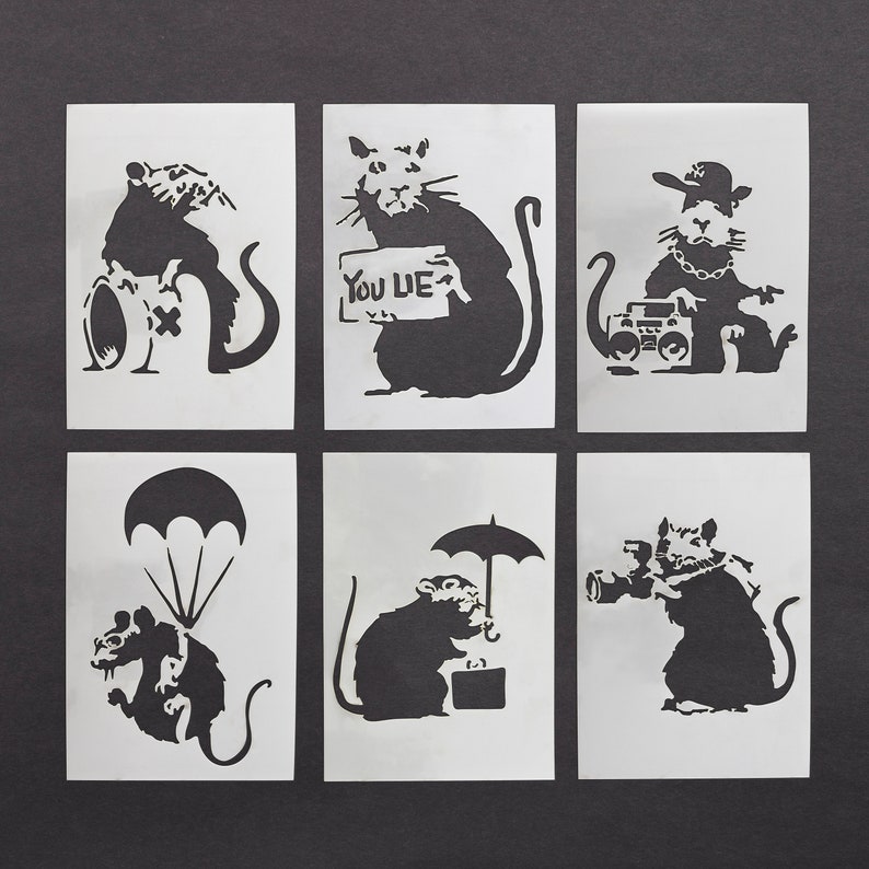 Banksy Rat Stencil Mylar Sheet Painting Wall Art Craft - Etsy Australia