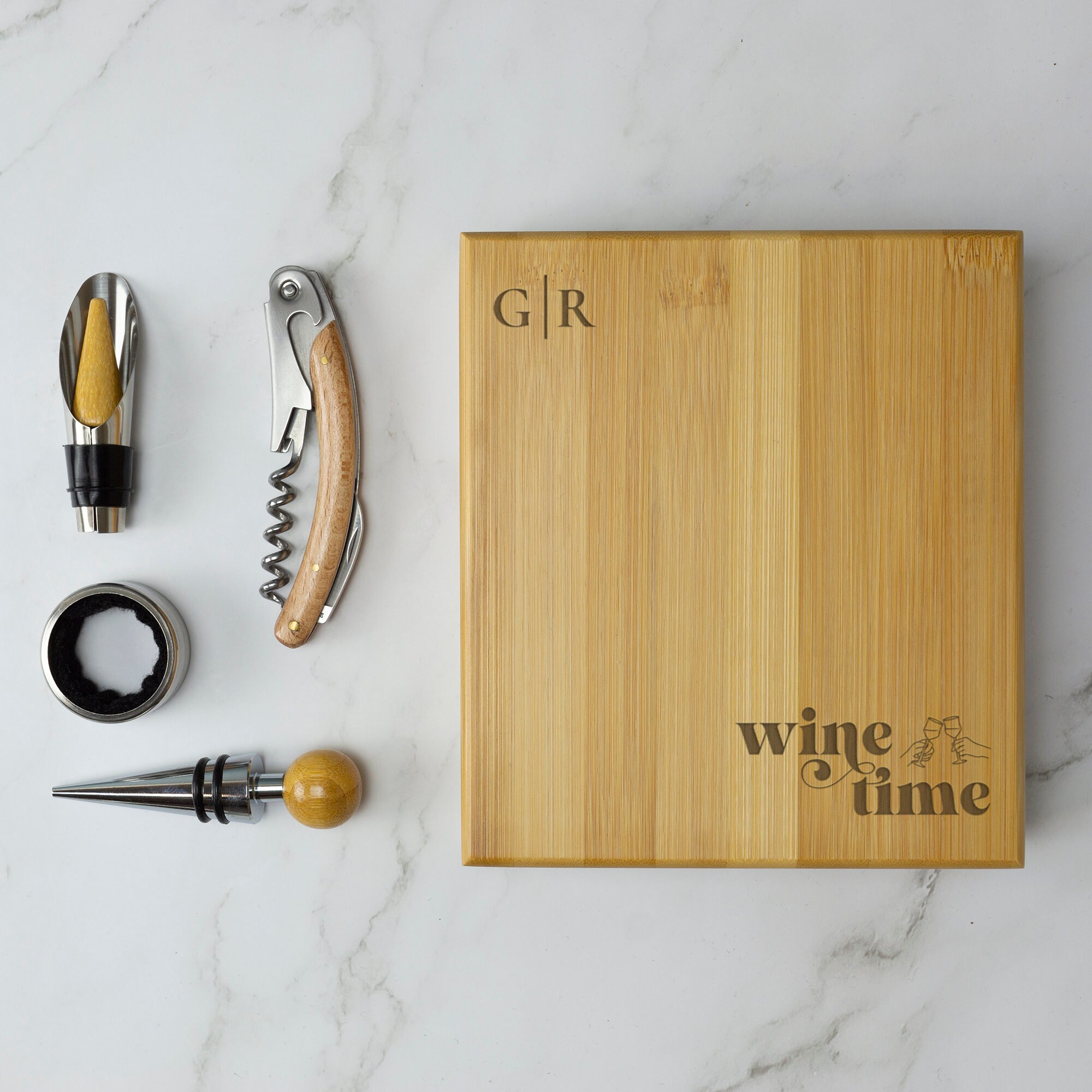 Personalised Wine Accessory Set Engraved Wine Gift Set Custom Etsy