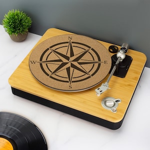 Compass Record Player Slip Mat TurnTable DJ Slip Mat UV Printed
