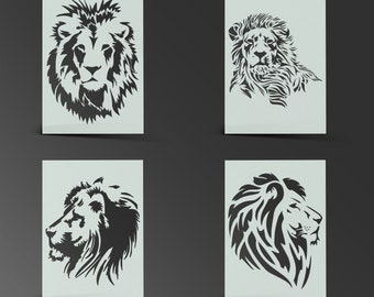 Lion Stencil Shabby Chic Mylar Sheet Painting Wall Art Craft Airbrush 190 Micron Kids Bedroom