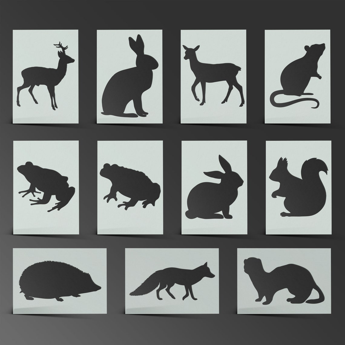 animal-stencil-woodland-part-1-fox-badger-deer-squirrel-mylar-etsy