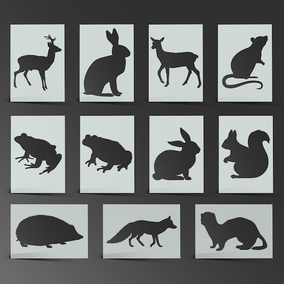 Animal Stencil Woodland Part 1 Fox Badger Deer Squirrel Mylar Sheet  Painting Wall Art Craft Airbrush 190 Micron - Etsy