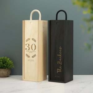 Personalisierte Weinkiste Individuelle Lasergravur Geschenk Geburtstag Weihnachten Jahrestag