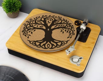 Alfombrilla antideslizante para tocadiscos Tree of Life, alfombrilla antideslizante para DJ con impresión UV