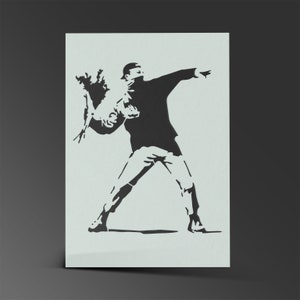 Banksy Pochoir Mylar Feuille Peinture Mur Art Artisanat Aérographe 190 Microns Flower Thrower