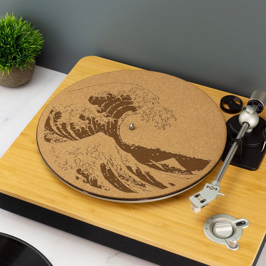 The Great Wave of Kanagawa Record Player Slip Mat Turntable DJ Slip Mat