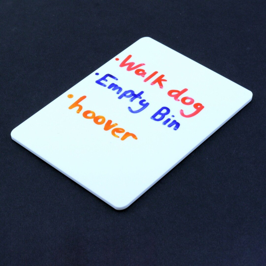 Acrylic Rectangle White Board Strong Durable Home School Kids Drawing ...