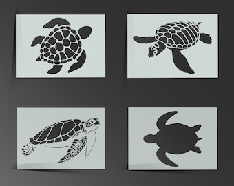 Sea Turtles Stencil Mylar Sheet Painting Wall Bedroom Bathroom Modern Shabby Chic Art Craft Airbrush 190 Micron Kids Bedroom