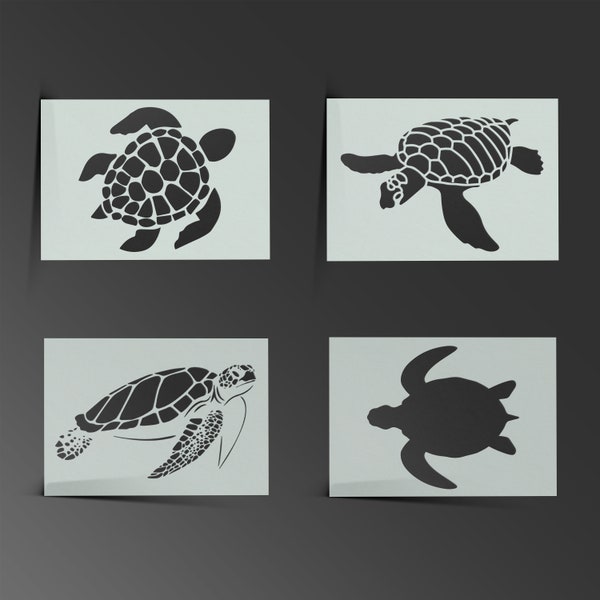 Sea Turtles Stencil Mylar Sheet Painting Wall Bedroom Bathroom Modern Shabby Chic Art Craft Airbrush 190 Micron Kids Bedroom