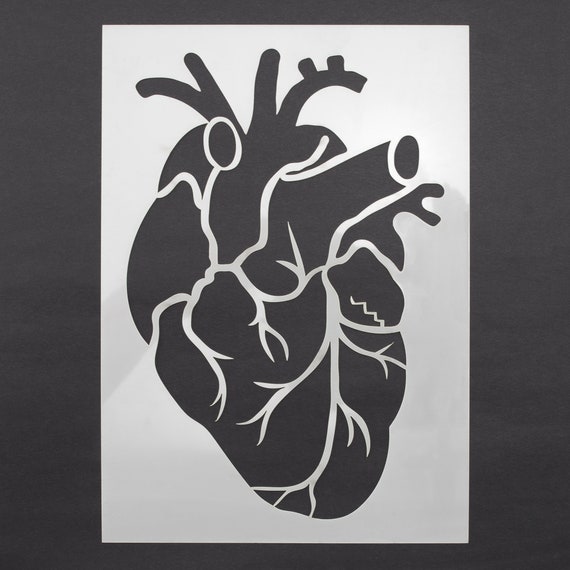 Human Heart Stencil Mylar Sheet Painting Wall Art Craft Airbrush 190 Micron