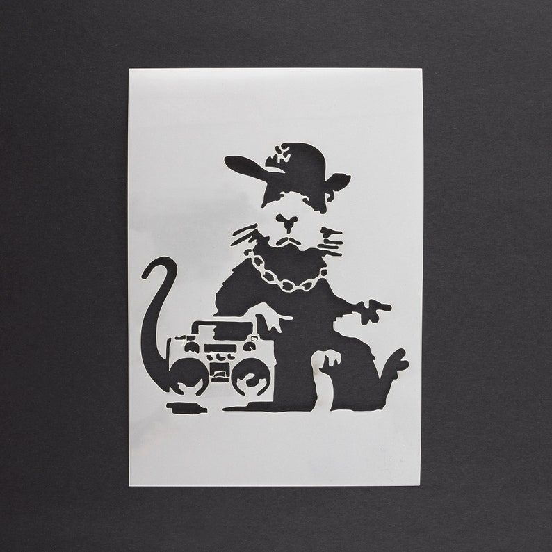 Banksy Rat Schablone Mylar Sheet Painting Wall Art Craft Airbrush 190 Micron Bild 5
