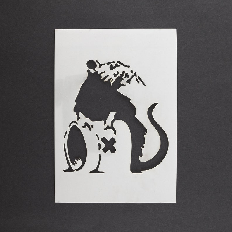 Banksy Rat Stencil Mylar Sheet Painting Wall Art Craft Airbrush 190 Micron Toxic Waste