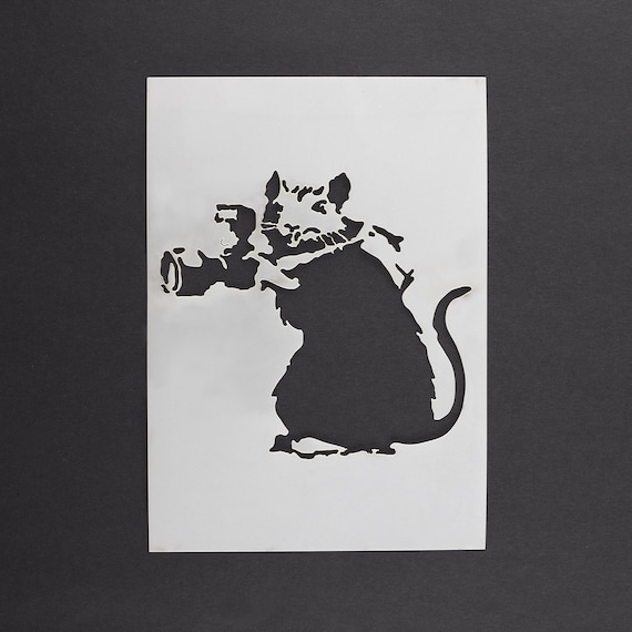 Banksy Rat Stencil Mylar Sheet Painting Wall Art Craft Banksy Rat Stencil Mylar Sheet Painting Wall Art Craft