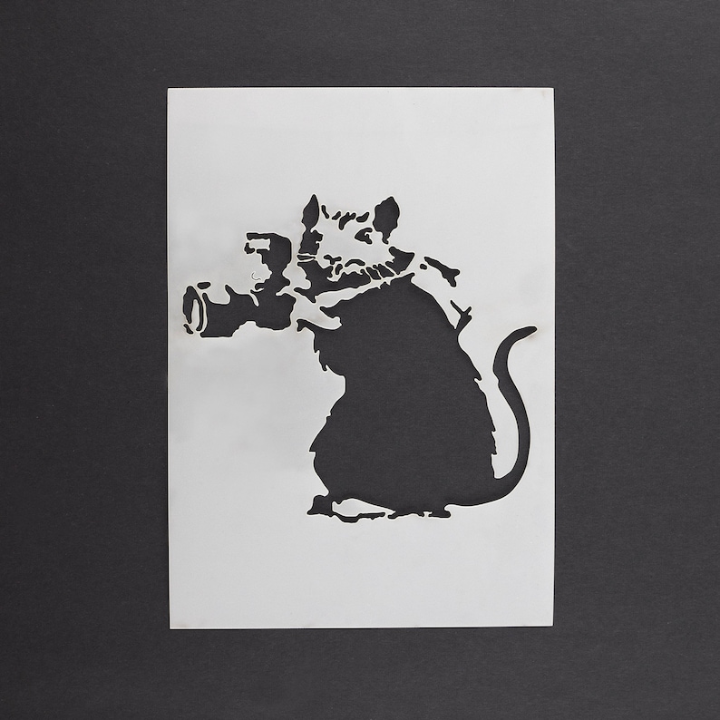 Banksy Rat Schablone Mylar Sheet Painting Wall Art Craft Airbrush 190 Micron Bild 2