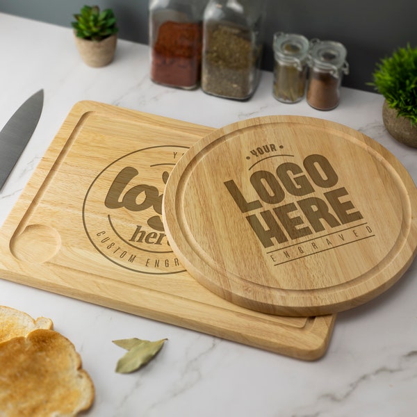 Personalised Logo Engraved Wooden Chopping Board Brand Pub Cafe Restaurant Customised Novelty Gift Cheese Board Serving Board