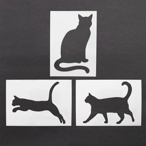 Chat, pochoir, feuille de mylar, chaton, peinture, art mural, création, aérographe, 190 microns