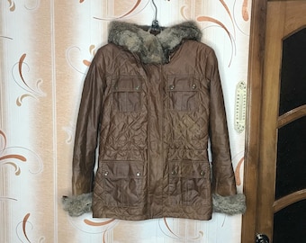Chaqueta acolchada encerada BELSTAFF GOLD Label para mujer, color marrón oscuro, talla 42