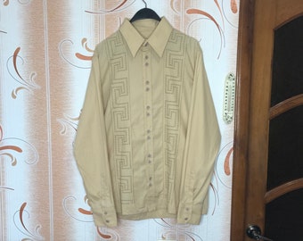 Camisa de algodón vintage VERSACE con logotipo grande, talla XL