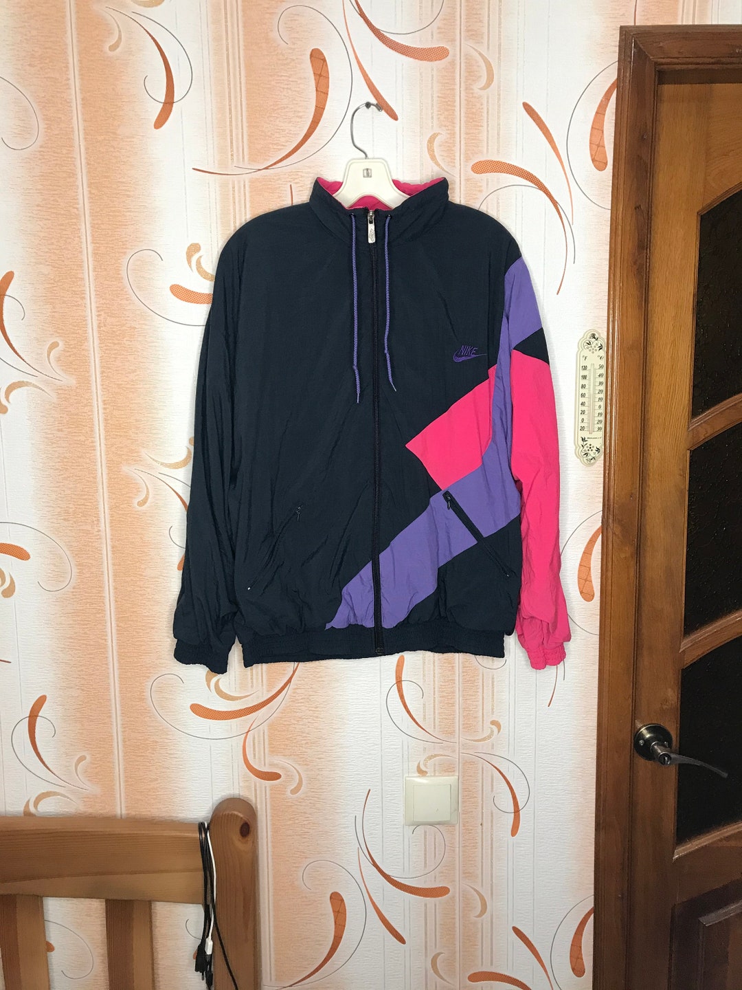 Vintage Nike bunte Windbreaker 00er Jahre Swoosh Biglogo Jacke