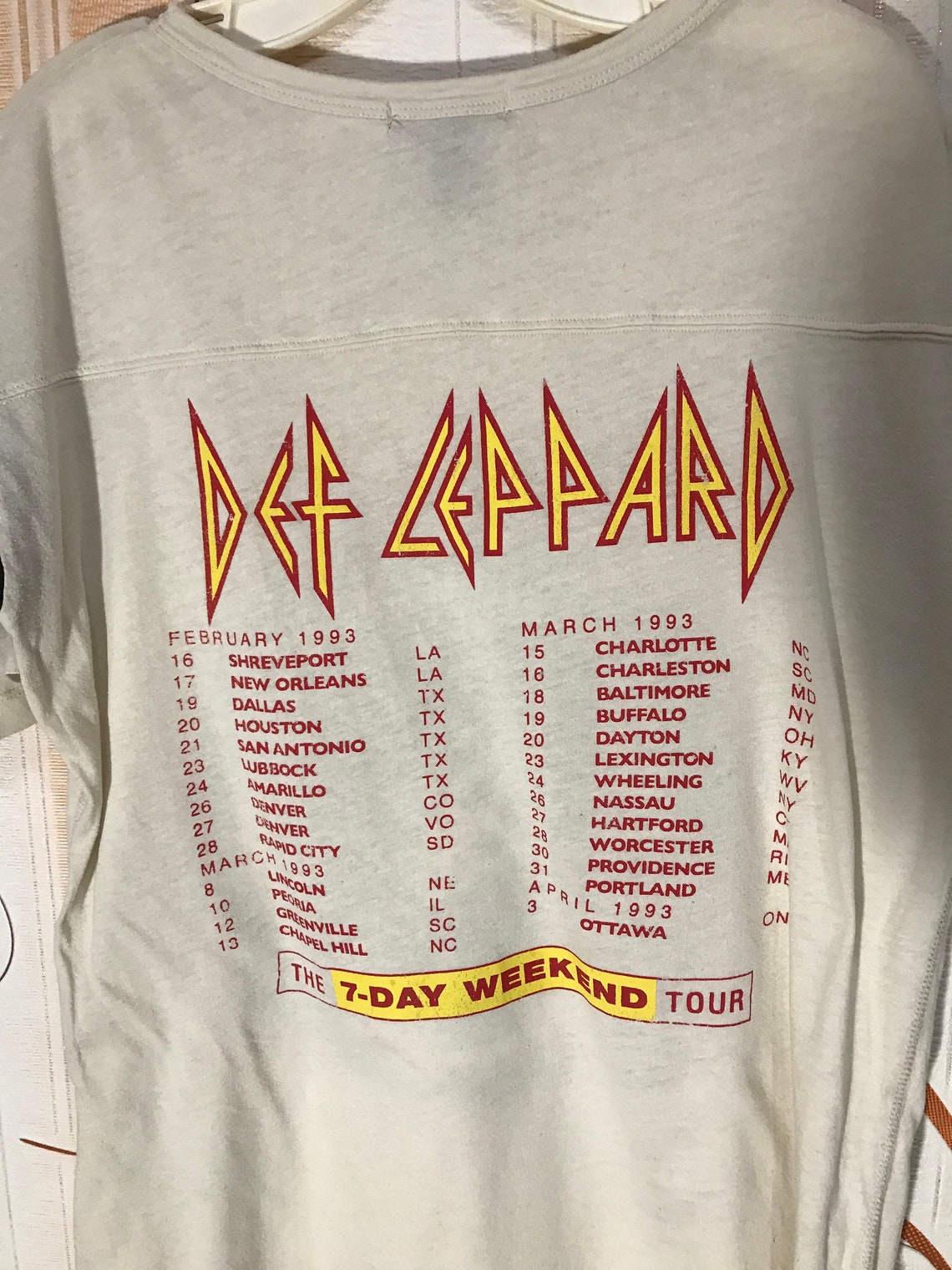 Vintage 1993 Def Leppard Weekend Tour Brockum TShirt Size L Etsy