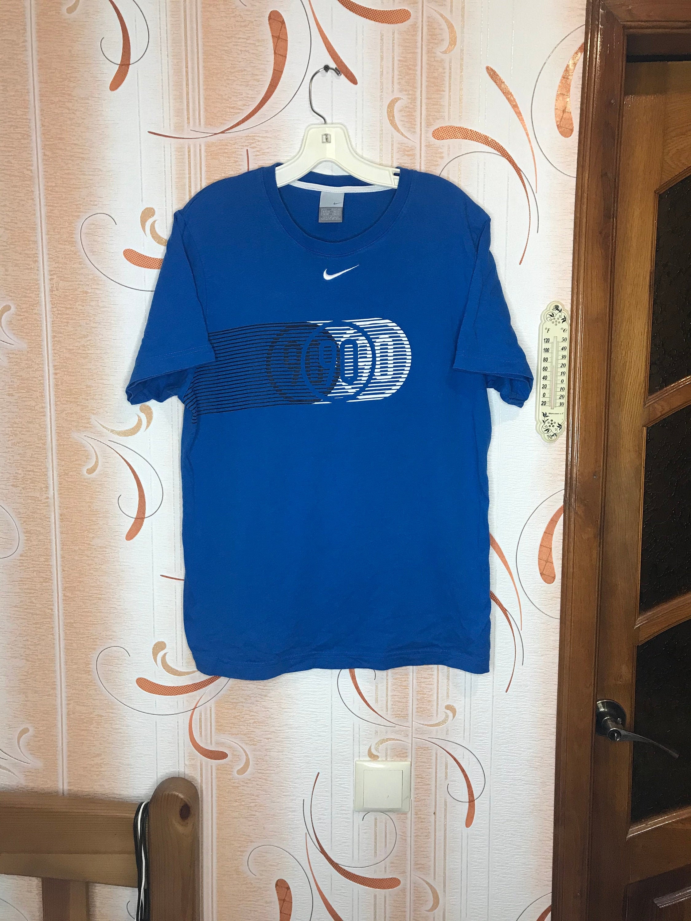 Vintage NIKE Big Logo Authentic T-shirt Blue Cotton Athletic