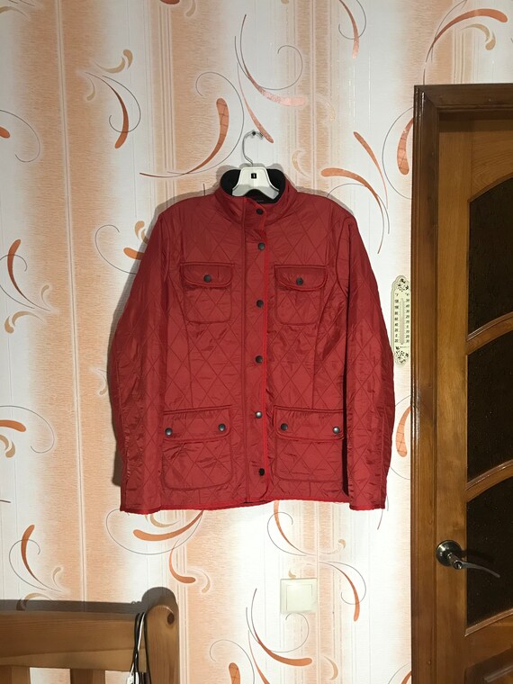 Vintage Women's BARBOUR red Quilt jacket Size UK12