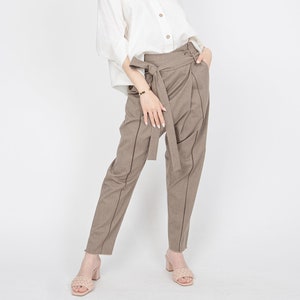 Custom Made Eco Pants/Linen Drop Crotch Pants/Linen Harem Pants/Flax Pants/Slow Fashion Pants/Soft Linen Pants/Women Linen Pants/FC1003