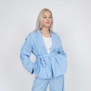 Linen Kimono Shirt/Linen Summer Kimono/Eco Shirt/Linen Kimono Top/Linen Kimono Jacket/Linen Wrap Top/Linen Shirt/Kimono Jacket/FC1176
