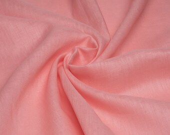 Salmon Linen Fabric by Meter, Organic Linen Fabric, Vegan Natural Linen, Zero Waste Sustainable Fabric 210gr/m2