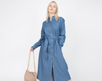 long denim shirt dress
