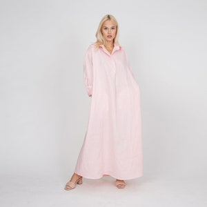 Oversized Shirt Dress/Cute Pink Dress/Linen Shirt Dress/Oversized Pink Shirt/Beach Dress/Long Shirt Dress/Summer Shirt Dress/FC1202