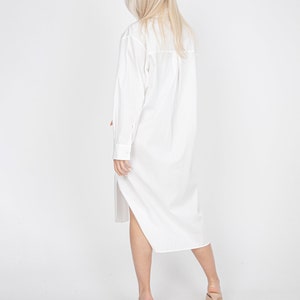 Oversized Shirt Dress/Cute White Dress/Cotton Shirt Dress/Oversized White Shirt/Beach Dress/Long Shirt Dress/Summer Shirt Dress/FC1188 image 4