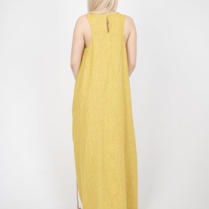 Linen Robe/Mustard Dress/Kaftan Maxi Dress/Linen Caftan/Flax Dress/Kaftan Maxi Dress/Summer Linen Dress/Eco Dress/Flowing Dress/FC1144 image 7