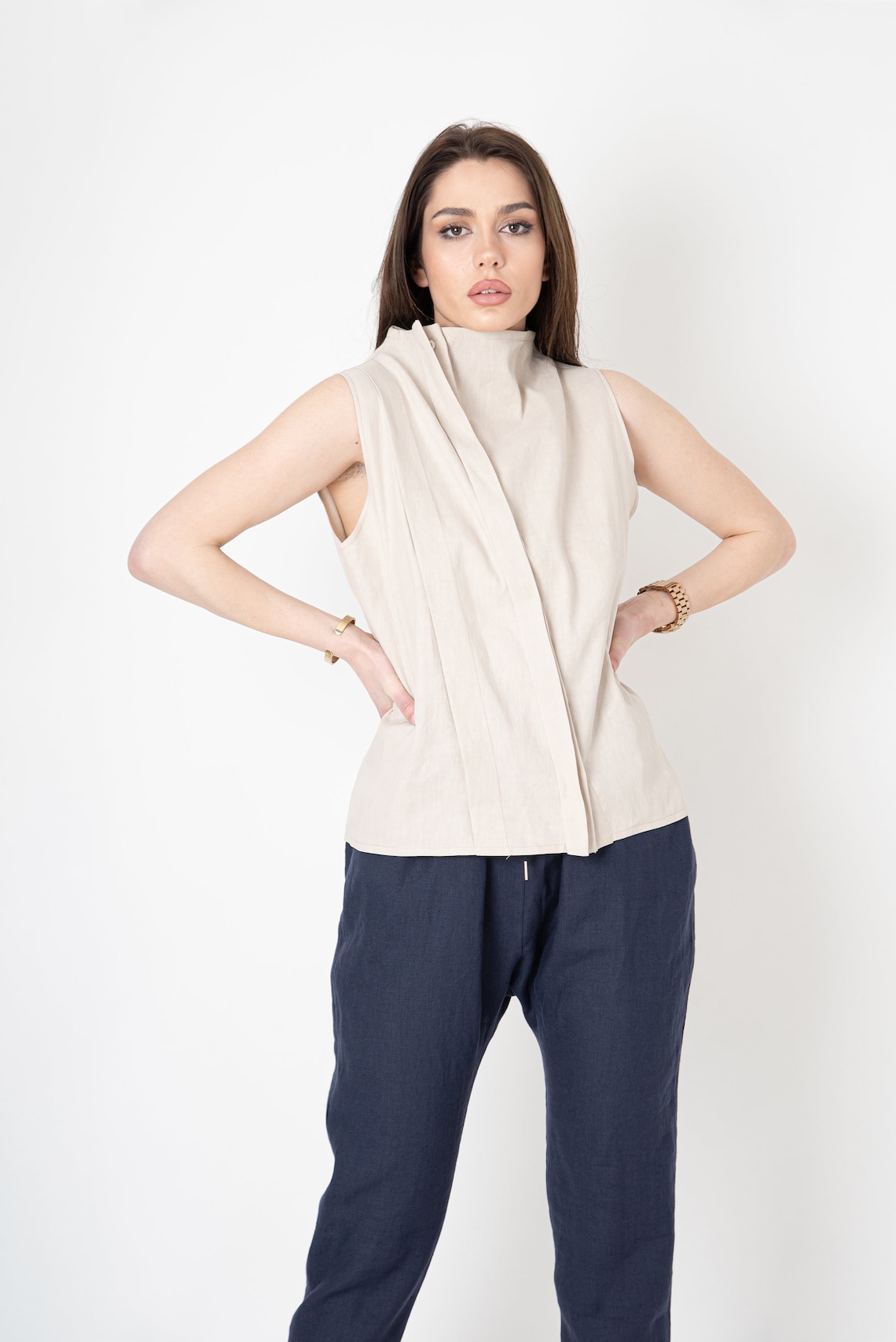 Linen Vest Women/linen Waistcoat/eco Shirt/linen Etsy Ireland