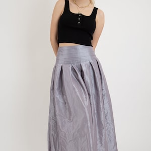 Taffeta Maxi Skirt/Taffeta Skirt/Elegant Long Skirt/Summer Maxi Skirt/Formal Skirt/Flared Skirt/High or Low Waist Skirt/Pleated Skirt/FC2123 image 8