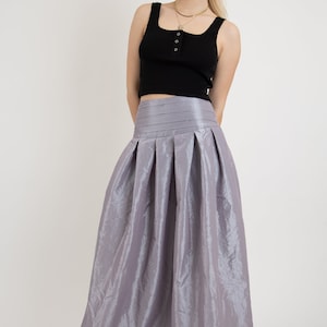 Taffeta Maxi Skirt/Taffeta Skirt/Elegant Long Skirt/Summer Maxi Skirt/Formal Skirt/Flared Skirt/High or Low Waist Skirt/Pleated Skirt/FC2123 image 5