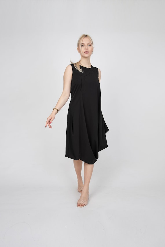 princess polly baby blue dress Vince Camuto Linen Black Dress main image 0