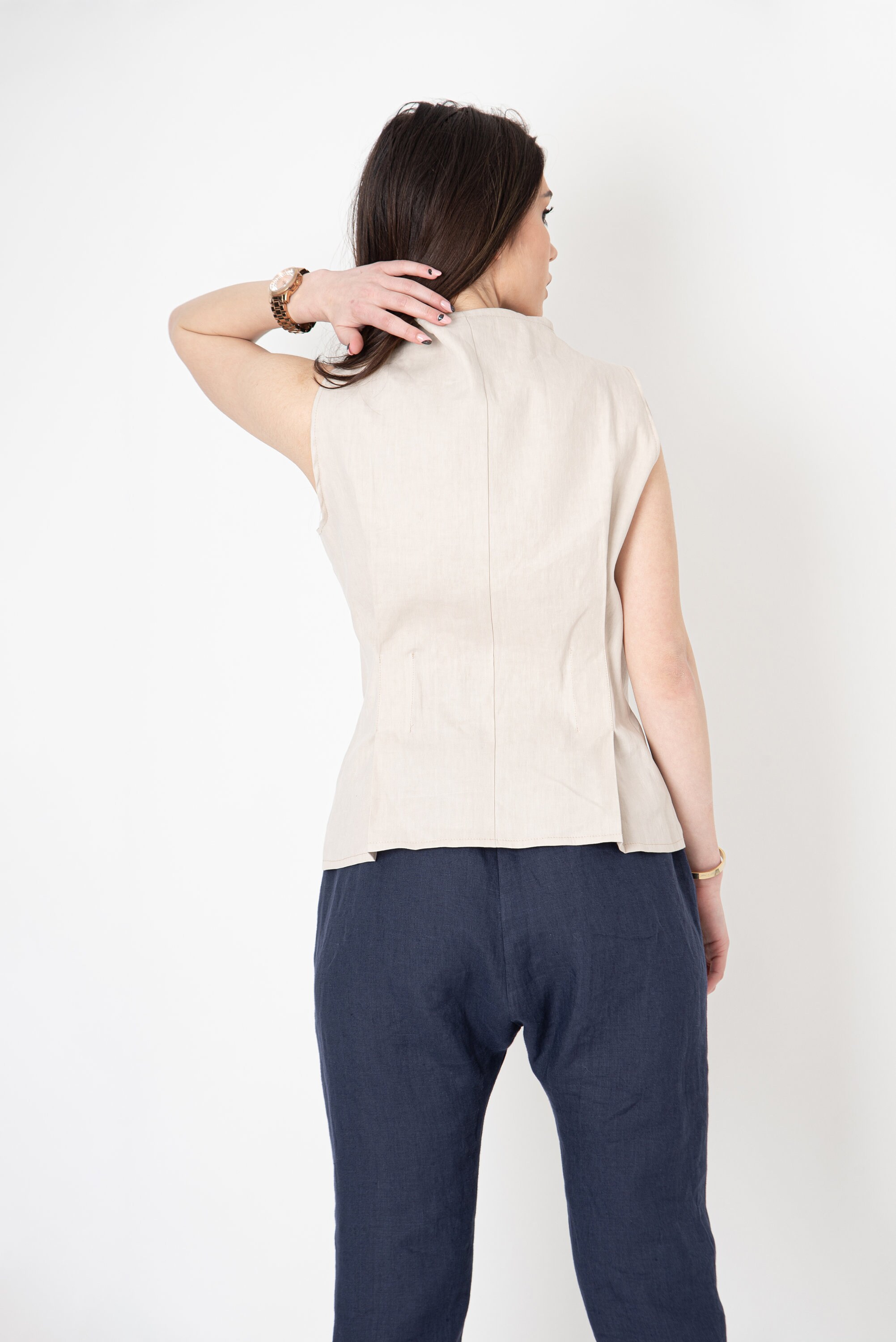 Linen Vest Women/linen Waistcoat/eco Shirt/linen Etsy Ireland