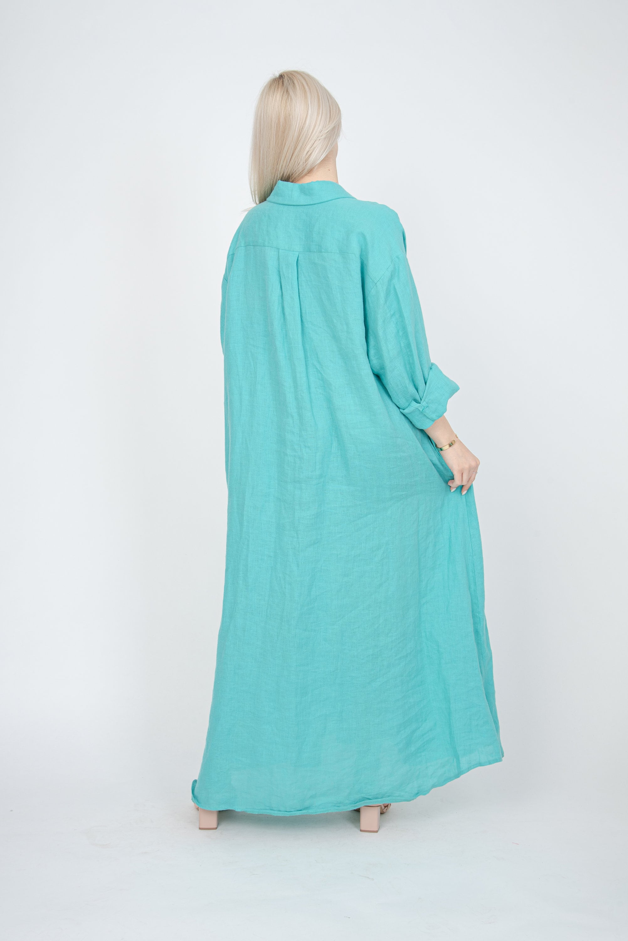 Linen Caftan Dress/linen Shirt Dress/linen Beach Dress/linen Maxi Dress