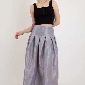 Taffeta Maxi Skirt/Taffeta Skirt/Elegant Long Skirt/Summer Maxi Skirt/Formal Skirt/Flared Skirt/High or Low Waist Skirt/Pleated Skirt/FC2123 image 6