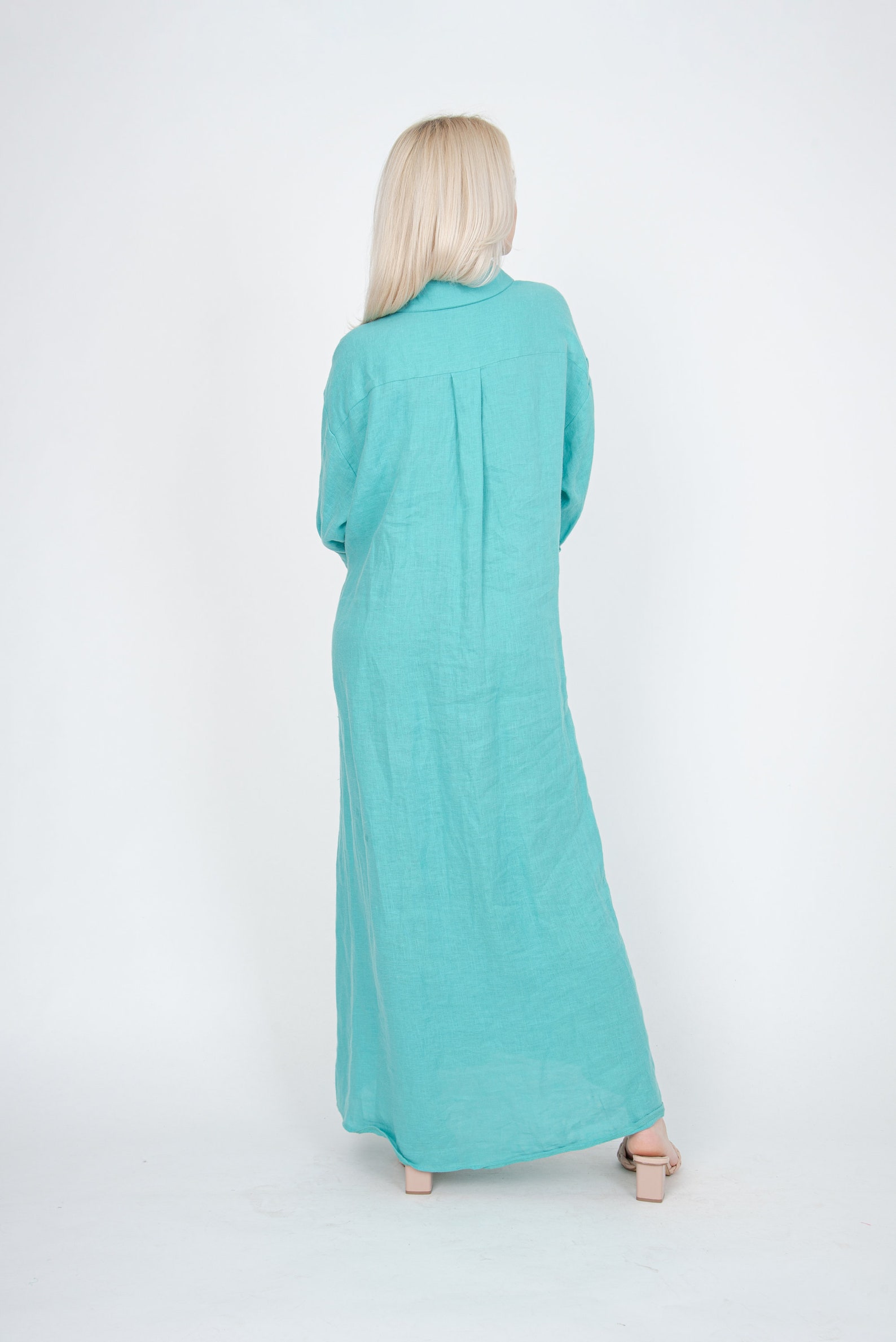 Flowing Dress/Linen Shirt Dress/Flax Long Dress/Handmade Linen - Etsy ...
