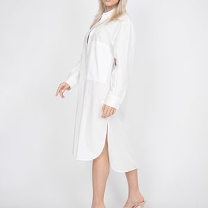 Oversized Shirt Dress/Cute White Dress/Cotton Shirt Dress/Oversized White Shirt/Beach Dress/Long Shirt Dress/Summer Shirt Dress/FC1188 image 5