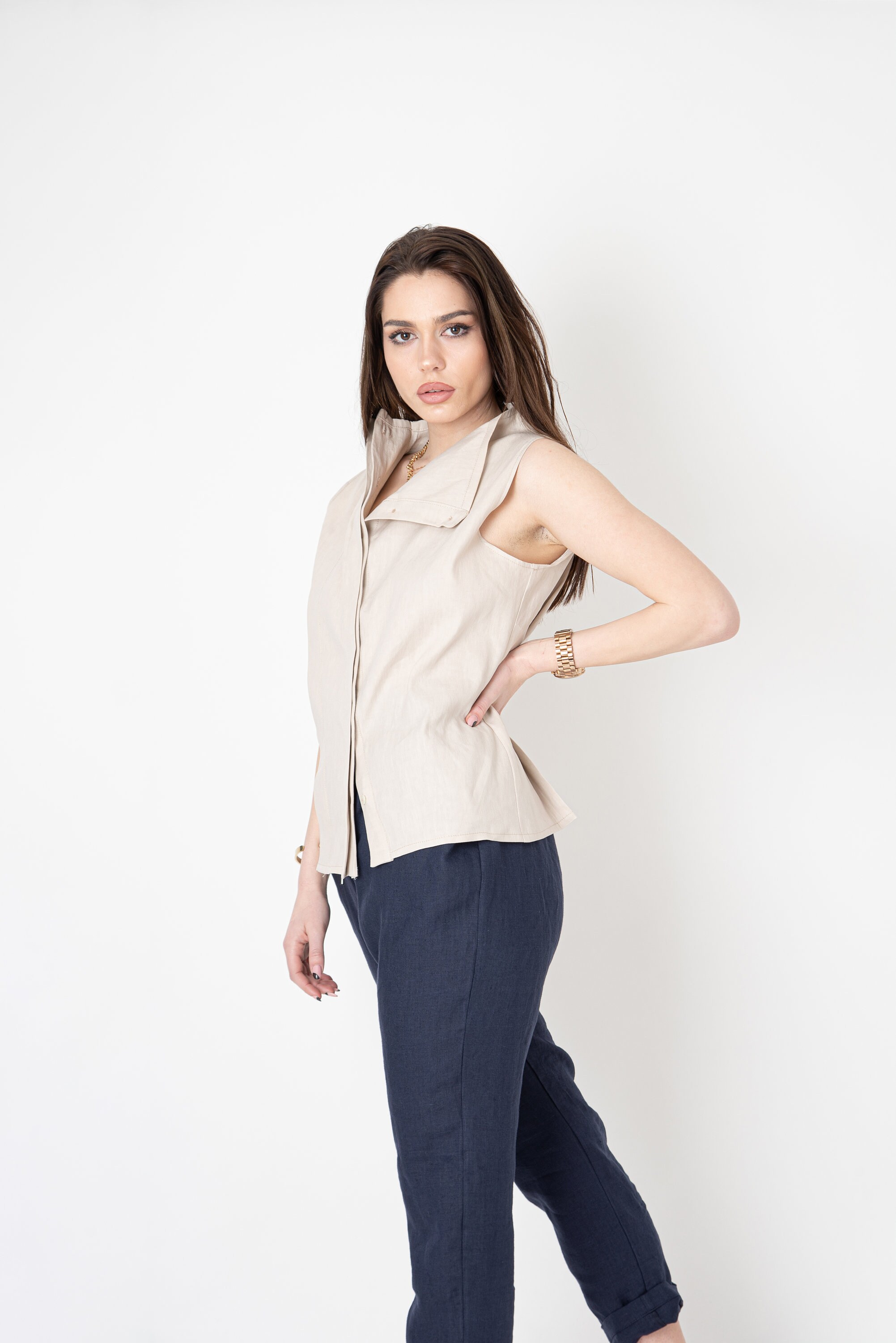 Linen Vest Women/linen Waistcoat/eco Shirt/linen Etsy Ireland